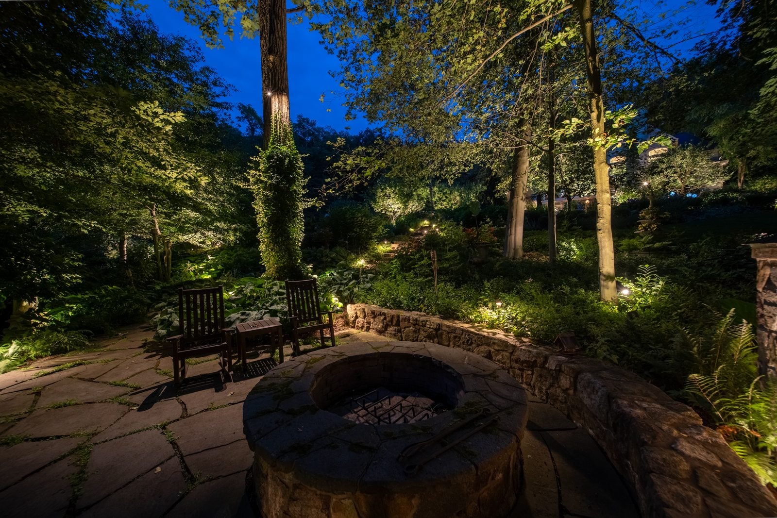 Landscape lighting install by Unique Outdoor Lighting