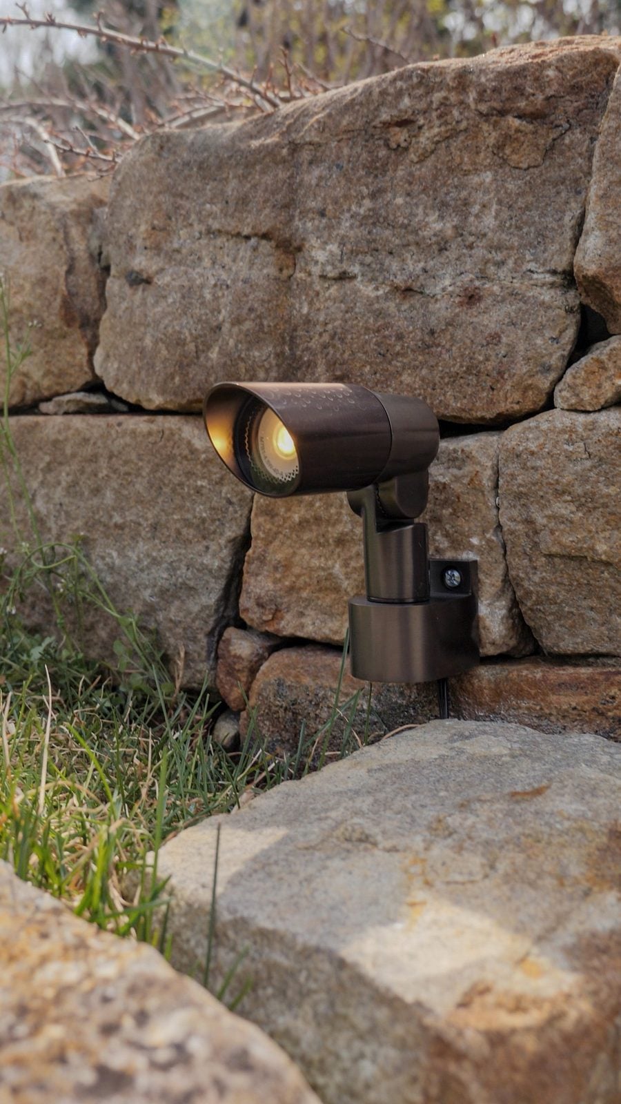A New Jersey property lit at night by Unique Outdoor Lighting